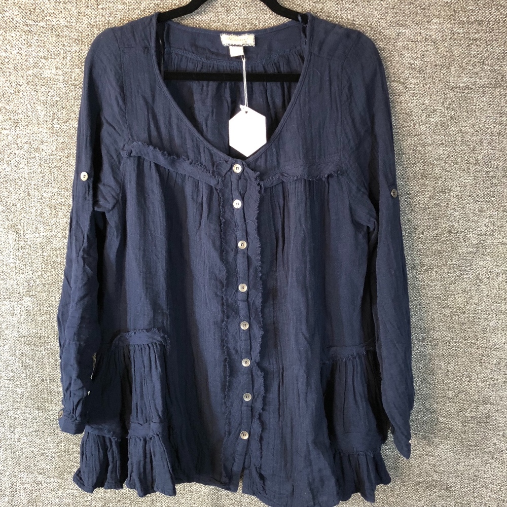 Paper Crane Ethereal Women's blouse blue size M